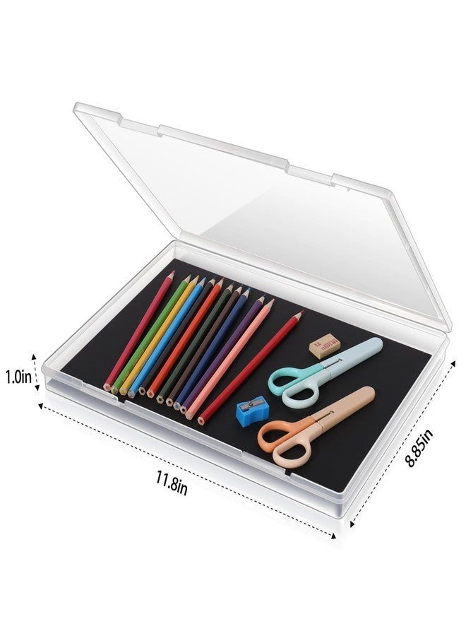FAAYUCK 8 Pack Photo Storage Box, Scrapbook Paper Storage Fits 8.5" x 11.5" Letter, Stackable Plastic File Storage Box with Snap for Protecting Scrapbooks, Photos, Game Card, Office Supplies, Files - Image 2