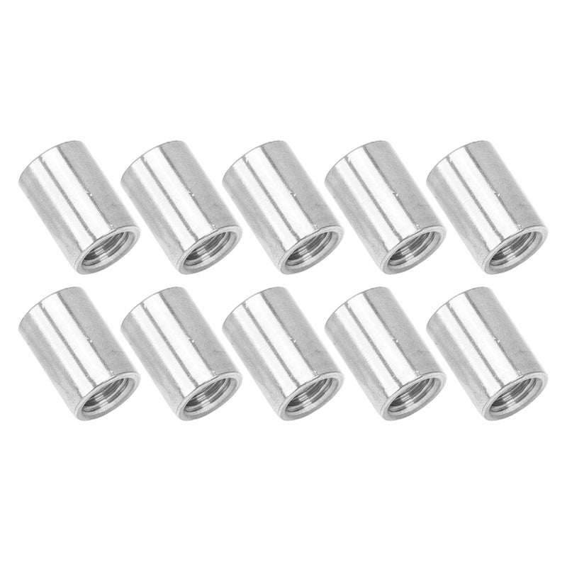 10Pcs Coupling Nut Round Rod Connector 304 Stainless Steel Female Thread M12x1.75 16 L35mm - Image 2