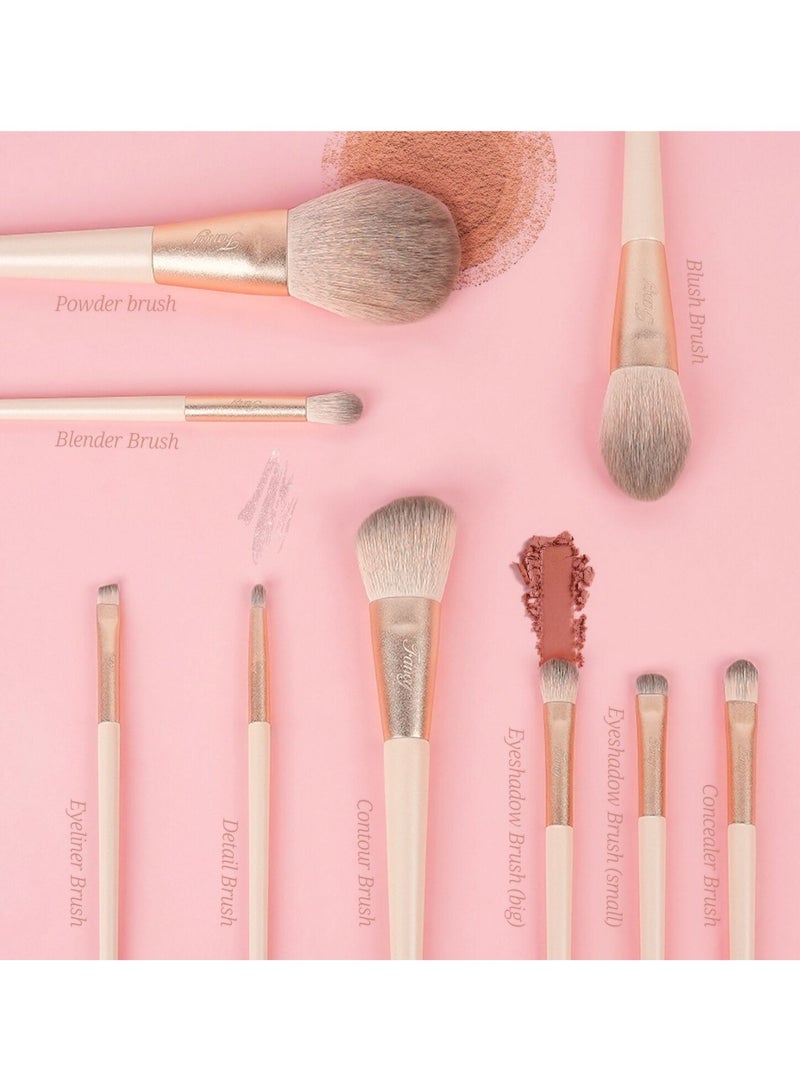 Fancy Dream Star Ultra-Thin Precision Makeup Brush Everyday Essentials Multi Use Brush Set(Pack Of 9 With Box) - Image 5