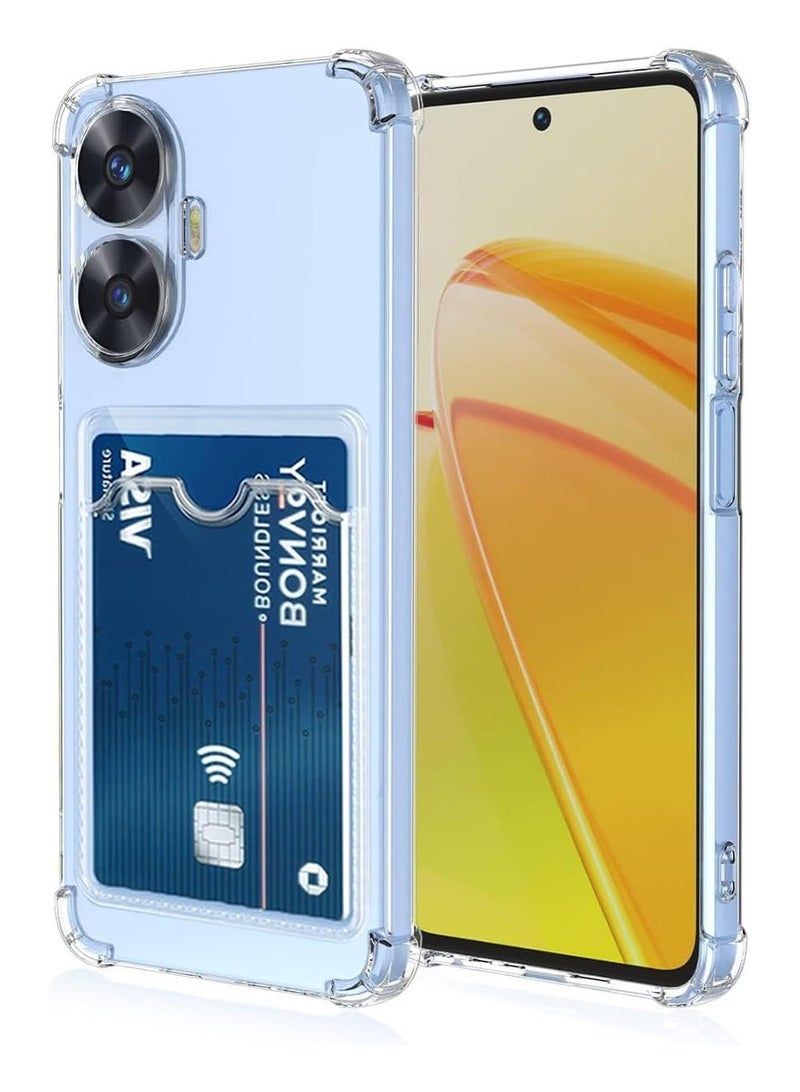 Oppo Realme C55 Shockproof Clear Case Cover Armor With Wallet And Card Slot TPU 