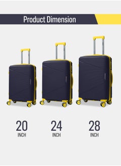 BRITISH TOURISTER 3-Piece Hardshell Polypropelene Spinner Luggage Set (Small, Medium, Large) - Dark Blue  - Image 2
