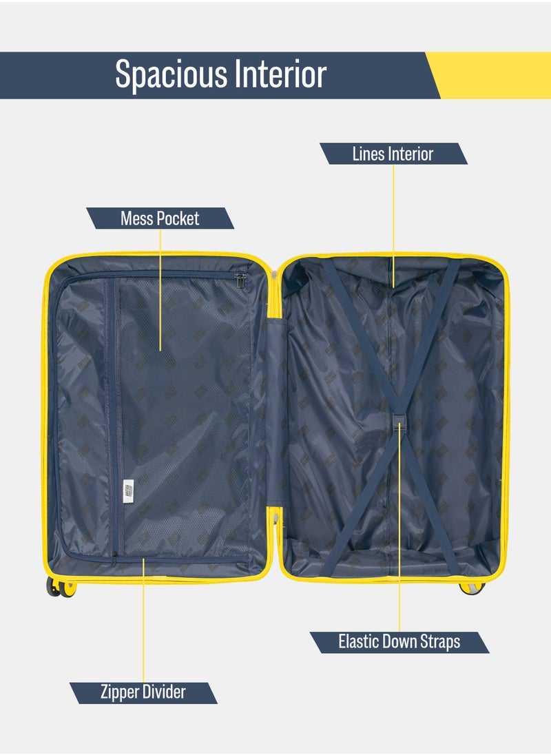 BRITISH TOURISTER - 3-Piece Hardshell Polypropelene Spinner Luggage Set (Small, Medium, Large) - Dark Blue - Image 1