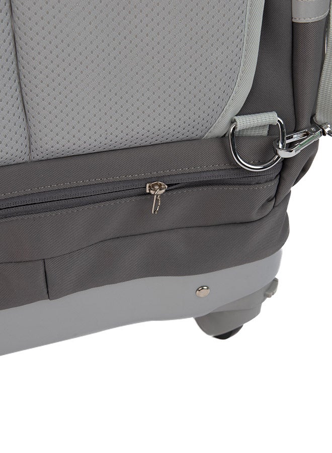 بريما حقيبة مدرسية للطلاب بعجلات 20 إنش مع 4 عجلات قابلة للإزالة، منفذ شحن USB مدمج، مقاومة للماء، تصميم مريح للسفر والتنقل، لون رمادي - Image 5