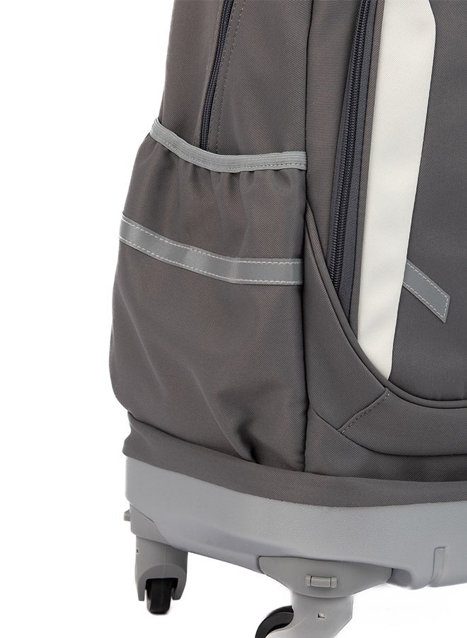 بريما حقيبة مدرسية للطلاب بعجلات 20 إنش مع 4 عجلات قابلة للإزالة، منفذ شحن USB مدمج، مقاومة للماء، تصميم مريح للسفر والتنقل، لون رمادي - Image 3