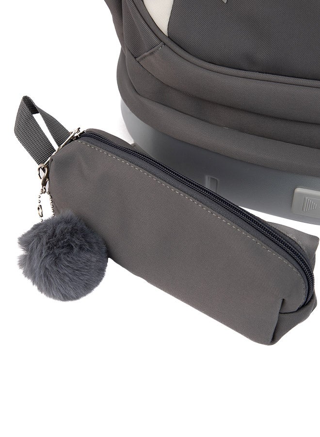 بريما حقيبة مدرسية للطلاب بعجلات 20 إنش مع 4 عجلات قابلة للإزالة، منفذ شحن USB مدمج، مقاومة للماء، تصميم مريح للسفر والتنقل، لون رمادي - Image 2