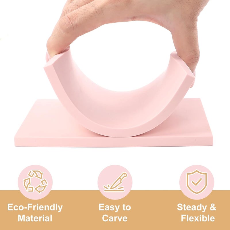 SGHUO 8 Pcs 4"x6" Pink Rubber Carving Blocks Linoleum Block Stamp Making Kit - Image 3