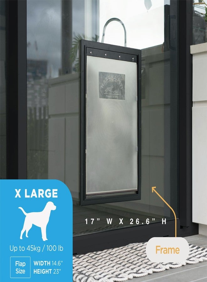 Hakuna Pets باب هاكونا بيتس ديلوكس المصنوع من الألومنيوم، كبير الحجم جدًا، للكلاب والقطط، مزود بلوحة قفل، مناسب للشاشات والأبواب والجدران التي يصل سمكها إلى 2.76 بوصة، للحيوانات الأليفة التي يصل وزنها إلى 220 رطلاً، أسود اللون - Image 2