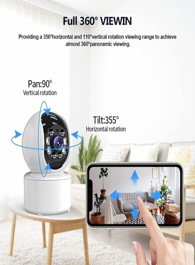 MAYUMI Wireless Smart Camera for Baby Monitor (3MP) | Home Surveillance Camera, Large Pitch Angle Night Vision Clear Images (White) - Image 2