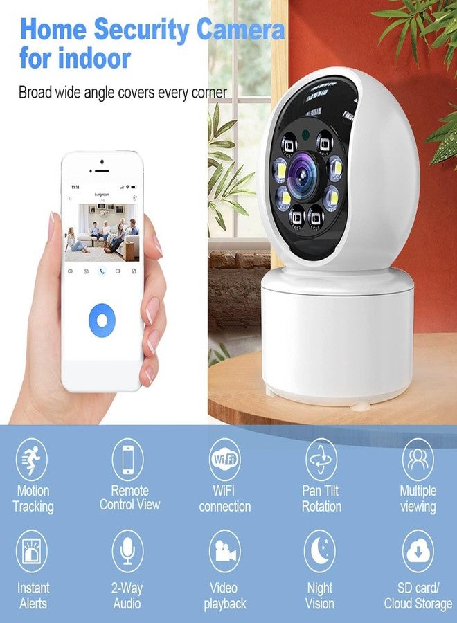 MAYUMI Wireless Smart Camera for Baby Monitor (3MP) | Home Surveillance Camera, Large Pitch Angle Night Vision Clear Images (White) - Image 3
