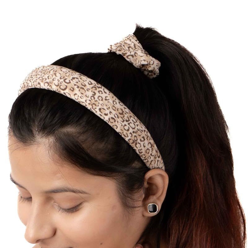 F DREAM Leopard Scrunchies Animal Print Scrunchy Hair Bow Ponytail Holder Elastic Bobbles Hair Ties Bands Scrunchie (Pack2-Brown) - Image 5