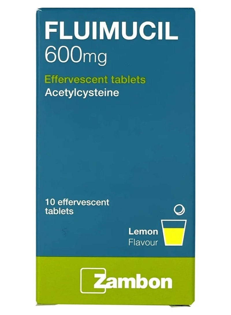 FLUIMUCIL 600MG EFFERVESCENT TAB 10S