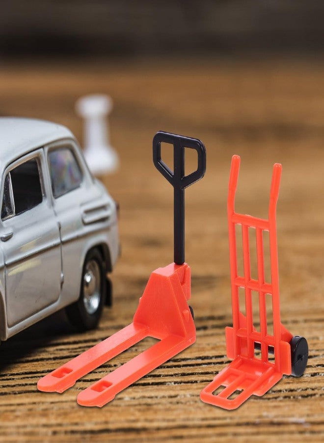 VICASKY Mini Forklift Toy for Desk Jack Stands Miniature Construction Set - Hand Trolley, Forklift, Platform Cart Educational Traffic Simulation Kids, Orange, 1.18 * 0.82inch Stand Accessory - Image 5