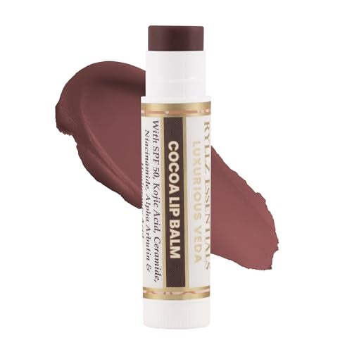 RYLLZ ESSENTIALS Cocoa Lip Balm | SPF 50 PA+++ | With Shea Butter, Kojic Acid, Ceramide, Niacinamide, Alpha Arbutin & Hyaluronic Acid | Brown Tint | For Lip Lightening & Moisturized Lips | 5 Gm - Image 3