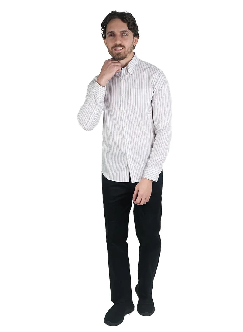 جيوردانو قميص أكسفورد قطني بأكمام طويلة مقاوم للتجاعيد للرجال