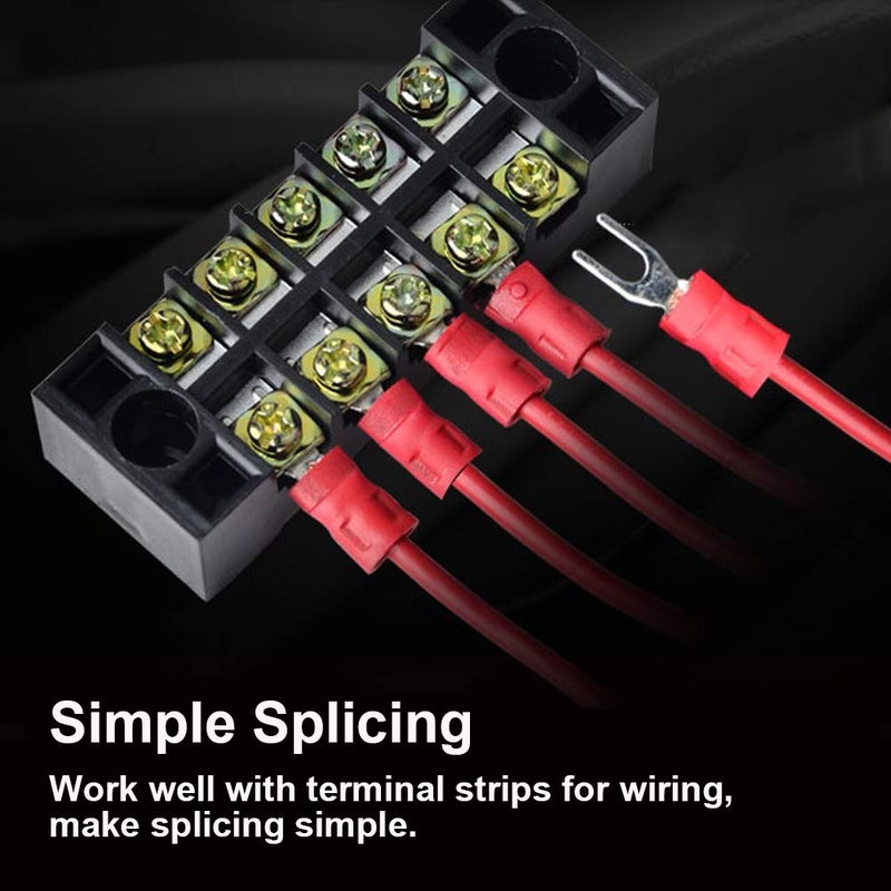 MILAPEAK 100pcs Insulated Fork Spade Wire Connectors, U Type Electrical Crimp Terminals for 22-16AWG Cable by MILAPEAK (Red) - Image 4