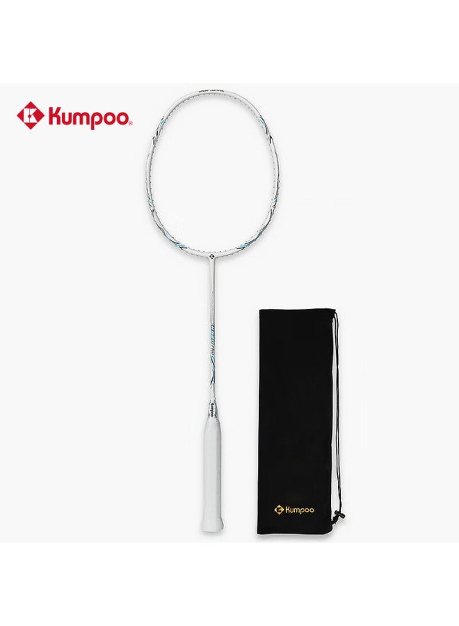 Kumpoo Badminton Racket K520 Upgraded Version, Xunfeng Full Carbon 4u Balanced Racket, K520pro Moon White Single Racket, Pre-strung - Image 1