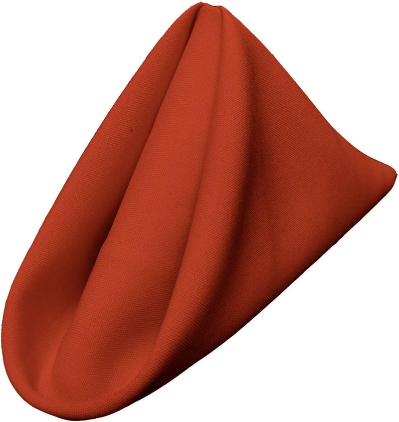 LA Linen 10Pack Poly Poplin Napkin Soft Cloth Napkins Washable Reusable Napkins Stain and Wrinkle Resistance Table Napkins for Dinner Wedding Parties 18 by 18Inch Rust - Image 2