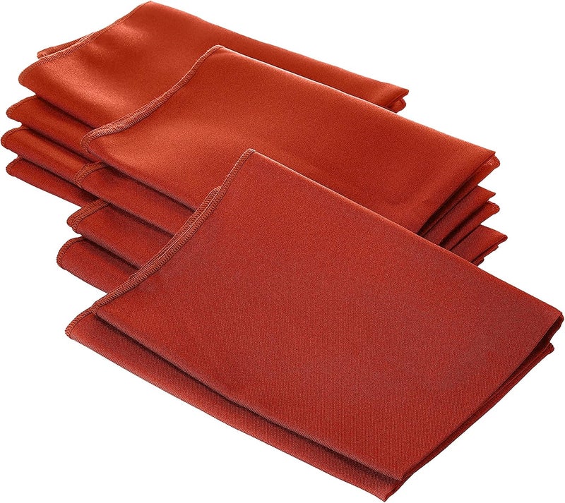 LA Linen 10Pack Poly Poplin Napkin Soft Cloth Napkins Washable Reusable Napkins Stain and Wrinkle Resistance Table Napkins for Dinner Wedding Parties 18 by 18Inch Rust - Image 1