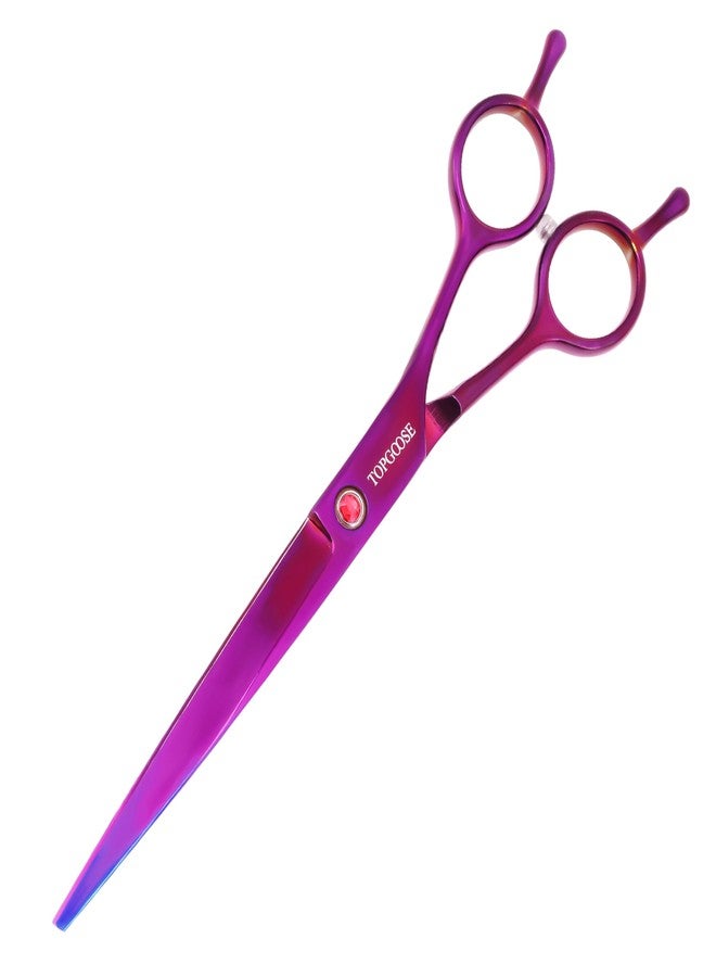 TOPGOOSE 7.5'' Dog Straight Scissors for Grooming 440C Stainless Steel Professional Pet Trimming Scissors Sharp Blades Cutting for Dogs and Cats Shears (Straight, Purple) - Image 1