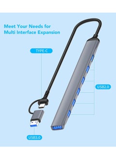 Generic USB C Hub, USB C USB to USB Adapter, USB C to USB A Hub, 7 Ports USB-C USB to USB Hub 3.0/2.0, USB Splitter Aluminum Alloy  - Image 5