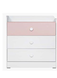 Home Box Vanilla Bloom 3-Drawer Dresser | Dressing Table | Vanity Table | Makeup Table without Mirror White/Pink 40x83x80 cm  - Image 4