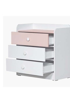 Home Box Vanilla Bloom 3-Drawer Dresser | Dressing Table | Vanity Table | Makeup Table without Mirror White/Pink 40x83x80 cm  - Image 5