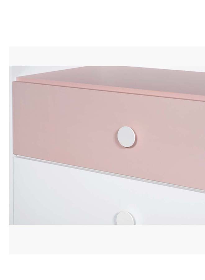 Vanilla Bloom 3-Drawer Dresser | Dressing Table | Vanity Table | Makeup Table without Mirror White/Pink 40x83x80 cm