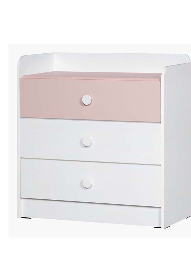 Home Box Vanilla Bloom 3-Drawer Dresser | Dressing Table | Vanity Table | Makeup Table without Mirror White/Pink 40x83x80 cm  - Image 2