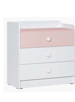 Home Box Vanilla Bloom 3-Drawer Dresser | Dressing Table | Vanity Table | Makeup Table without Mirror White/Pink 40x83x80 cm  - Image 3