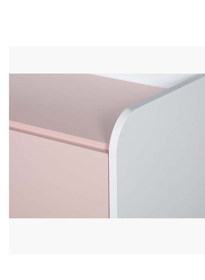 Vanilla Bloom 3-Drawer Dresser | Dressing Table | Vanity Table | Makeup Table without Mirror White/Pink 40x83x80 cm