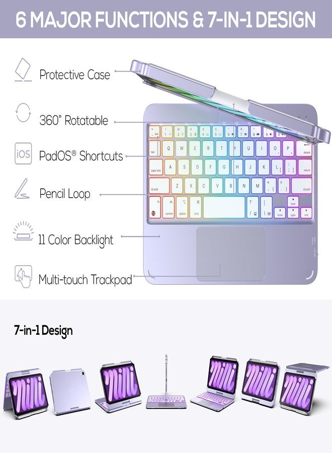 typecase Keyboard Case for iPad mini 7/6 8.3-inch, Trackpad, 360 Rotating - Image 4