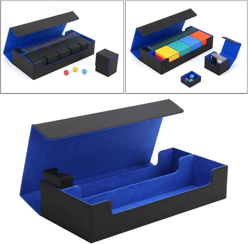 klarako Carrying Case Card Deck Storage Case Deck Box Bag Deck Box, Large Capacity for 550+ Sleeved Cards, Card Holder with Divider for TCG , Black - Image 4