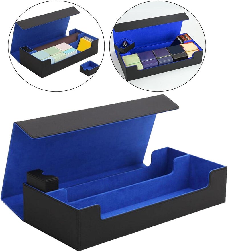 klarako Carrying Case Card Deck Storage Case Deck Box Bag Deck Box, Large Capacity for 550+ Sleeved Cards, Card Holder with Divider for TCG , Black - Image 2