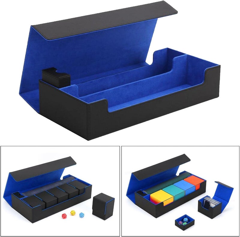 klarako Carrying Case Card Deck Storage Case Deck Box Bag Deck Box, Large Capacity for 550+ Sleeved Cards, Card Holder with Divider for TCG , Black - Image 5