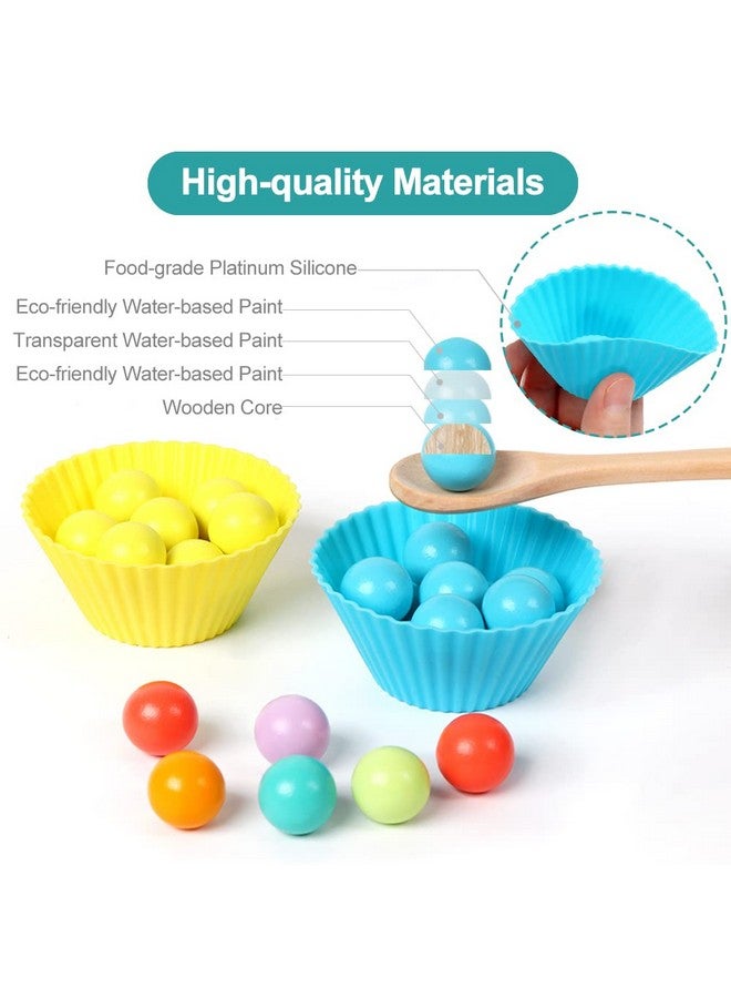 XISTEST Kids Wooden Toy, Children's Toys for 3 Years Old, Montessori Board, Fine Motor Early Education Color Recognition Chopsticks Clip Beads Hands Brain Training - Image 3