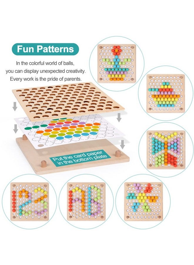 XISTEST Kids Wooden Toy, Children's Toys for 3 Years Old, Montessori Board, Fine Motor Early Education Color Recognition Chopsticks Clip Beads Hands Brain Training - Image 5