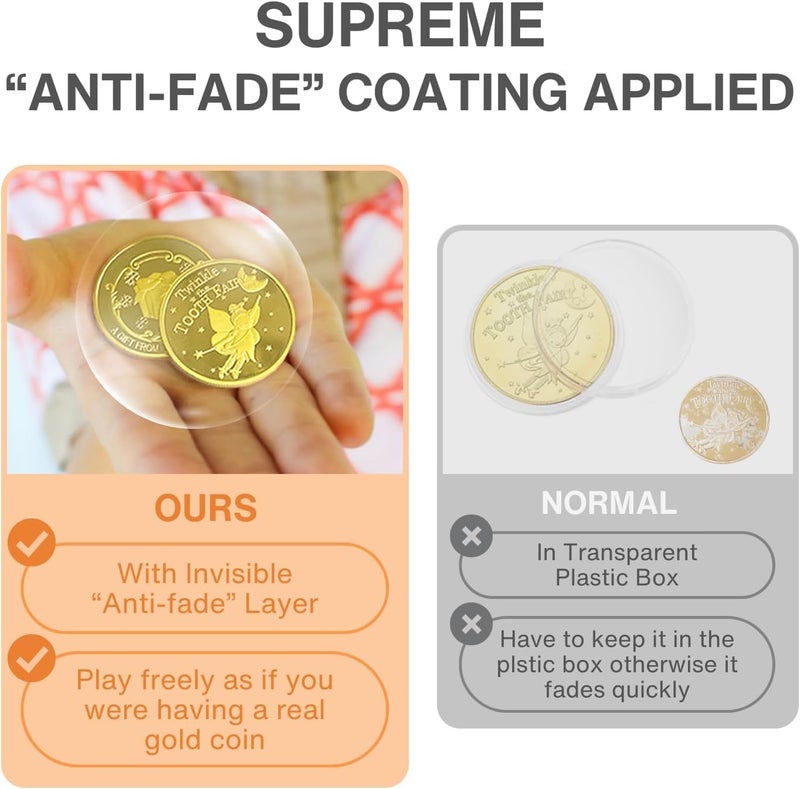 ChicAbode Tooth Fairy Coins for Kids, 10 Classic Gold Commemorative  Coins - Image 4