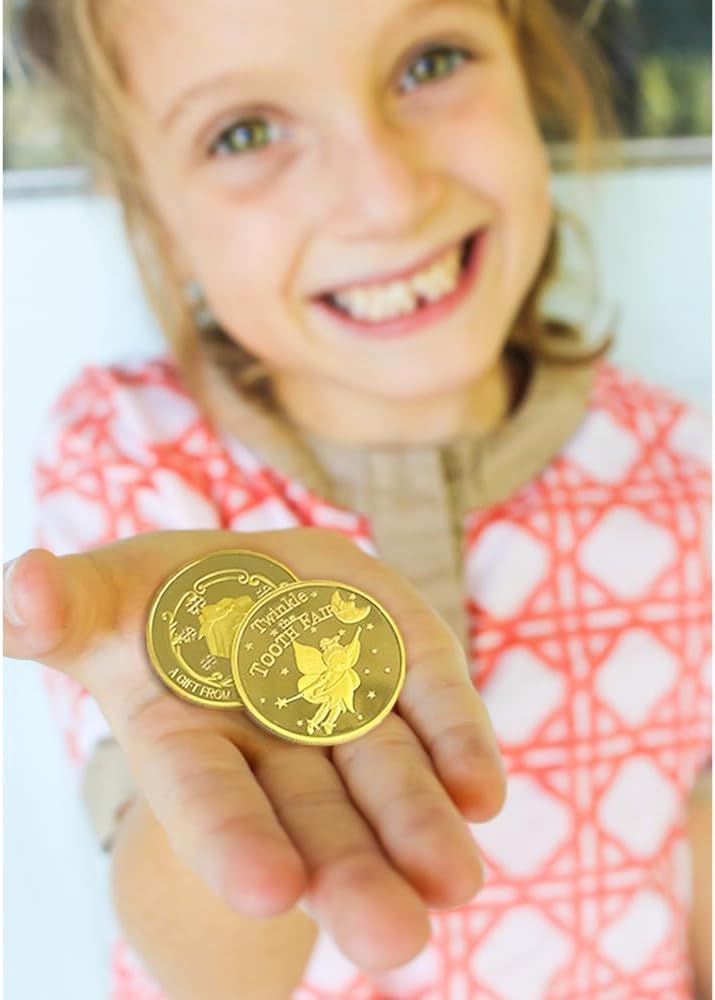 ChicAbode Tooth Fairy Coins for Kids, 10 Classic Gold Commemorative  Coins - Image 5