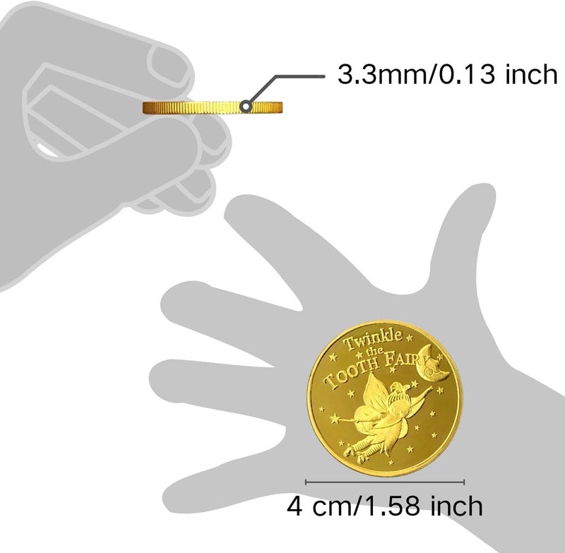 ChicAbode Tooth Fairy Coins for Kids, 10 Classic Gold Commemorative  Coins - Image 3