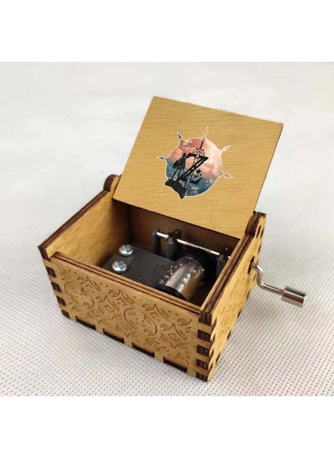 Anime The Legend Of Zelda Cartoon Peripheral Music Box Classical Hand-cranked Music Box Ornaments Retro Wooden Music Box-Color:03  - Image 1