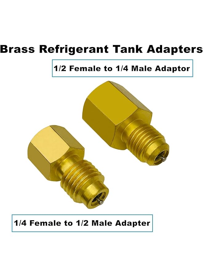 Excefore R410A Adapter For Mini Split System, 5/16" Female Sae To 1/4" Male Flare, 1/2" To 1/4" Refrigerant Tank Adapters For Hvac And Refrigeration Service, Includes 2 Straight, 2 Angled, And 2 Tank Adapters - Image 3