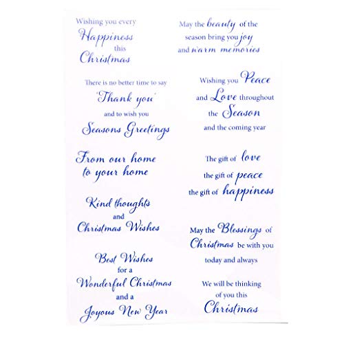 KWELLAM Words Christmas Wishes Thank You Seasons Greetings Clear Stamps for Card Making Decoration and DIY Scrapbooking - Image 1