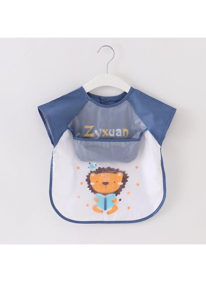 Summer Thin Children's A Bib Baby Eating Smock Short-sleeved Reverse Dressing Rice Pocket Baby Waterproof And Anti-dirty