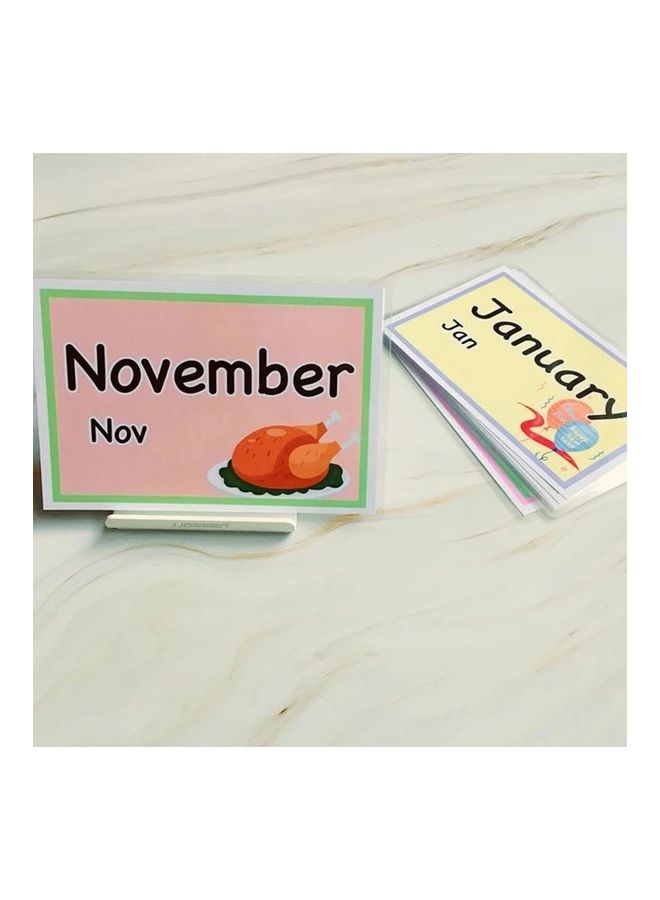12-Piece Months Learning Educational Flash Cards 22 x 31cm - Image 2
