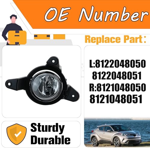 LEVANLIGHT Fog Lights Clear Lens Compatible with Toyota C-HR 2017 2018 2019 Base LE | H16 12V 55W Halogen Bulb Front Driving Lamps |Switch and Wiring Kit |8121048050,8122048050 - Image 3