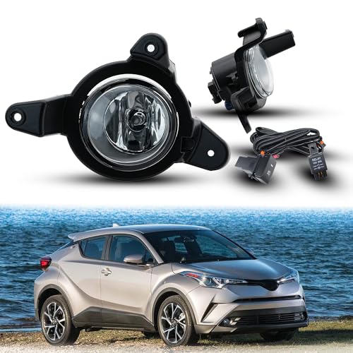 LEVANLIGHT Fog Lights Clear Lens Compatible with Toyota C-HR 2017 2018 2019 Base LE | H16 12V 55W Halogen Bulb Front Driving Lamps |Switch and Wiring Kit |8121048050,8122048050 - Image 1