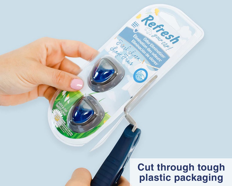Zibra Open-It! All-In-One Multi Tool with Heavy-Duty Scissors, Box Cutter, Screwdriver, and Package Opener, Blue - Image 3