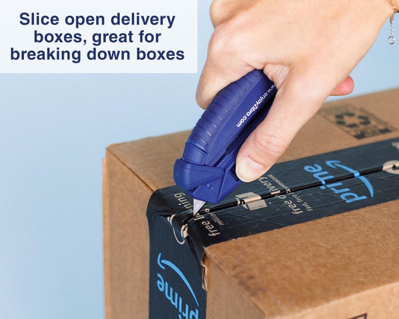 Zibra Open-It! All-In-One Multi Tool with Heavy-Duty Scissors, Box Cutter, Screwdriver, and Package Opener, Blue - Image 4