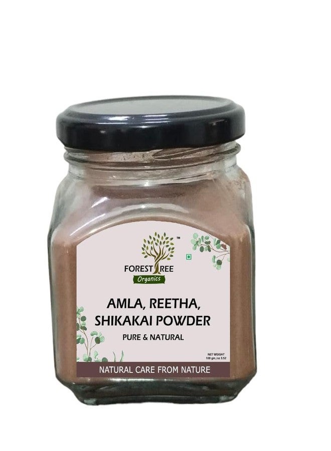 Forestree Natural Hair Cleanser Powder, Amla, Reetha, Shikakai 3-in-1 Mix, 100gNatural Hair Cleanser | Hair Powder - Image 1
