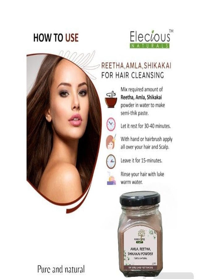 Forestree Natural Hair Cleanser Powder, Amla, Reetha, Shikakai 3-in-1 Mix, 100gNatural Hair Cleanser | Hair Powder - Image 3